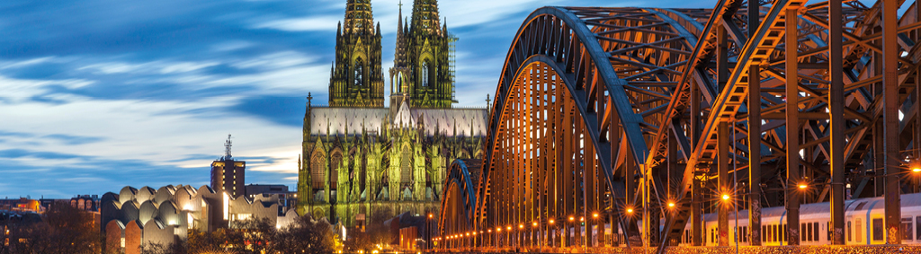 germany cologne bridge cathedral skyline