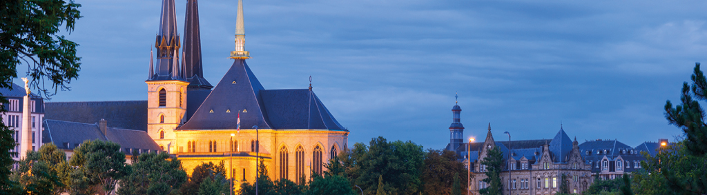 luxembourg city landscape dusk church building