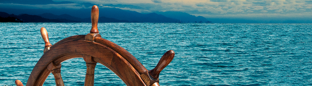purpose direction ship helm calm sea